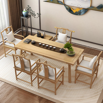  Tea table solid wood tea table 1 meter 8 Kung fu new Chinese Zen modern simple household tea table tea table chair combination