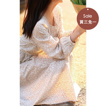 Buy three-free-one-flower-hand account micro-micro-bubble sleeveless sleeveless dress with small sub-style long sleeve one-piece dress spring