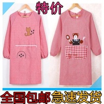 Apron gown fashion breathable long sleeve reverse wear apron men and women adult gown apron female kitchen apron