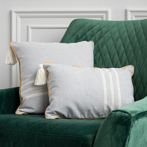 Simple modern sofa cushion pillow tassel chair waist pillow soft bedroom bed headrest Cotton solid color