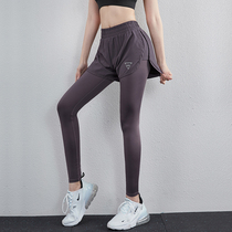 Fake Two Fitness Pants Women Elastic Tight Height Waist Collection Abdominal Training Running Speed Dry Display Slim Sports Yoga Pants External Wear