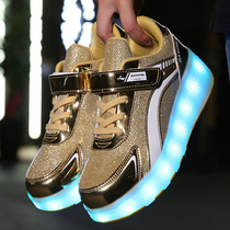Deformation Shoes Charging Children Shoes Light Shoes Storm Walking Shoes Boys Children Single Wheels Skating Shoes Boys Girls Wheel Skates