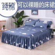 Cotton bed skirt three-piece cotton non-slip bed cover single piece cover bed hat thick sheet bed cover dustproof cover