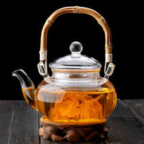 Heat-resistant glass pot Flower teapot Flower teapot Bamboo girder can heat the glass kettle Filter liner pot Tea pot