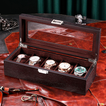 Retro wooden watch box dust glass cover mechanical watch jewelry box Watch storage box simple watch box collection box