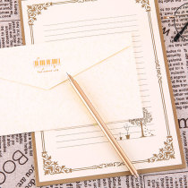 Net red literary beautiful and elegant bronzing white envelope letter paper set high-grade love letter Love creative Birthday Thanksgiving Christmas gift small fresh love letter retro simple confession letterhead paper