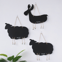 Creative hanging animal small blackboard childrens message board home fawn sheep double-sided blackboard door pendant wall decoration