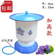 Non-slip thickened enamel spittoon high foot spittoon elderly sputum children potty baby toilet urinal child bucket