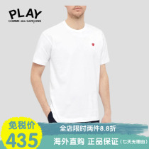 (official net spot) CDG Chuanjiu Pau Ling PLAY classic male and female lovers small caring short sleeve T-shirt
