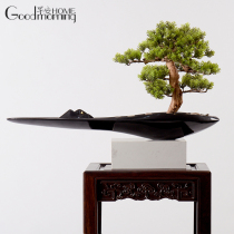 Chinese simulation pine tree green plant bonsai potted Arhat pine welcome pine Indoor entrance club hotel front desk ornaments