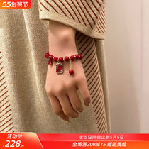 Red Crystal Bracelet Ins Small Crowddesign Over Young Lavish Elaborate Bulls Year of the Year Valentines Day gift to girlfriend