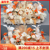 New wedding flower row kapok row flower Flower red Champagne Haze blue wedding flower spot potted flower decoration