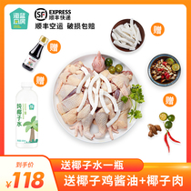 Hailan kitchen Hainan coconut chicken classic Wenchang chicken 1000G full set of ingredients hot pot ingredients fresh gift box