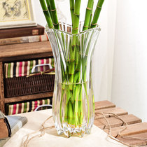 Vase decoration living room flower arrangement Simple home with large lily rich bamboo hydroponic dried flowers transparent glass bottle