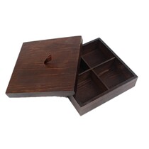 Solid Wood split four boxes large snacks dried fruit box dried fruit tray candy box snack tray tea tray fruit tray fruit box