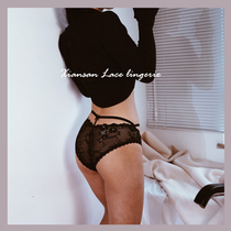 High fork straps ballet strap bow sexy seamless hollow lace panties female transparent girl briefs