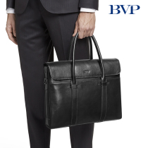  BVP business briefcase mens handbag large capacity leather horizontal casual professional official mens cowhide bag