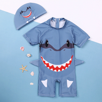 Childrens swimsuit boys one-piece flat corner swimming trunks big boy baby hot spring swimsuit boy shark swimsuit