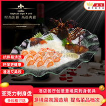 Acrylic cold dish platter sashimi ice tray creative hotel tableware seafood sashimi plate buffet fruit tray