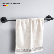 304 stainless steel black towel rack Bathroom bathroom hardware pendant Single rod bath towel rack bathroom shelf