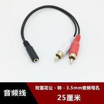 3 5mm female hole to double Lotus male 2RCA line 3 5 one point two audio adapter line 3 5 female to double lotus