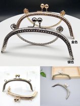 Seven hands for 16 5cm Handmade antique bronze color silver lace pearl double ear handmade DIY lip gold bag accessories
