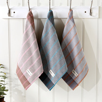 3-pack Japanese striped cotton gauze square towel English Square small towel household absorbent without hair