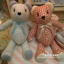 (Original) Cloth Art Doll Single Bear English-style Rural Home Fabric Swing Piece Creative Gift Pure Cotton Puppet
