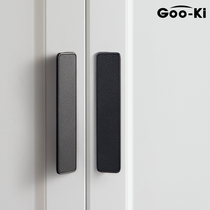 Gooqi modern simple black leather handle Drawer Wardrobe cabinet door handle light luxury handle