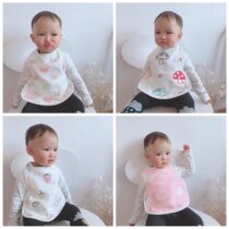 MMKIDS Pure Cotton Gauze Newborn Baby Vest Around Mouth Water Towel Baby Eating Pocket All Season New