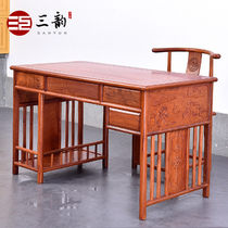 Mahogany classical furniture Burma pear desktop computer desk home big fruit red sandalwood antique desk desk