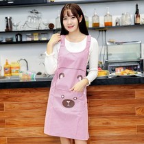 Large size apron womens fat plus 200 pounds overcoat adult waterproof cute kitchen anti-wear winter and Korean version fat