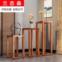 High-end new Chinese flower stand flower a few full solid wood living room indoor home retro floor rack Green rose pot stand