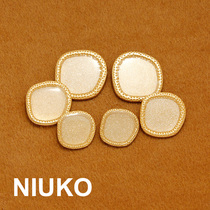 NIUKO irregular designer square metal coat High Button fashion button clothing accessories buckle