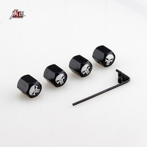 Car tire valve nozzle cap burglar-proof personality long tooth skull head modified alloy valve core sleeve decorative cover universal