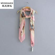 Japanese single foreign trade cut original single export pick-up color edge printing sunscreen scarf summer dress New