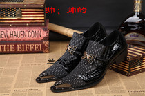 New Korean version of youth casual leather shoes trendy breathable daily hair stylist single shoes British nightclub handsome mens shoes
