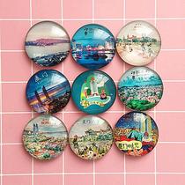 Fujian Xiamen Tourism Souvenirs Fashion Crystal Glass Refrigerator Magnetic Posted on Xiamen University Road Ring Road