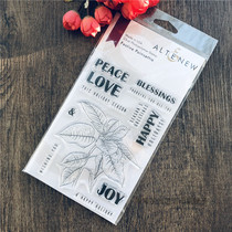 ALTENEW Festive Poinsettia Imported Clear Stamp and Die Set in Festive Poinsettia