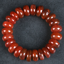 92 32g fine woven cow blood red] Water persimmon red South red agate safety buckle bracelet bracelet
