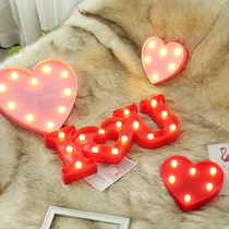 ins net red letter light box Bedside decoration heart-shaped light room decoration LOVE neon wedding swing props