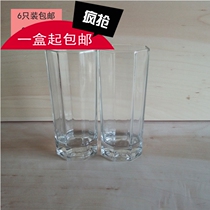 High octagonal glass cup home creative transparent cup simple uncovered drinking cup heat-resistant tea cup 6 sets