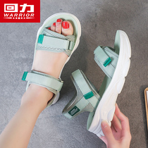 Back Force Sandals Women 2021 Summer New Flat Bottom Fairy Wind Students 100 Hitch Magic Sticker Sports Beach Shoes