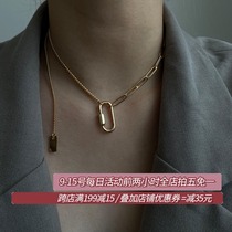 Chaifu studio X439 INS wind titanium steel Minimalist cold Joker elegant temperament small tag necklace