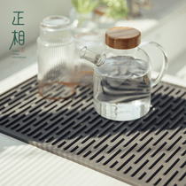 Creative silicone non-slip drain mat thickened household plate bowl mat table mat dining tea set creative sink coaster tea mat