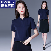 High-end professional suit womens summer dress fashion temperament goddess Fan Interview business dress short sleeve OL overalls