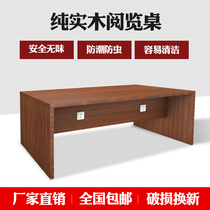 Steel-wood table Negotiation table Industrial style office desk American solid wood conference table Solid wood long table Modern simple office desk