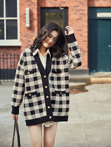 Retro Kilobird Gge Tattooer Jersey Cardiovert Jersey Woman 2020 Fall new loose Lazy Wind V Collar Sweater Jacket