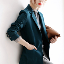 Blazer women high-order 2021 spring new peacock blue slim small suit leisure wild tops