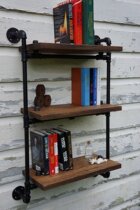 Retro industrial water pipe shelf partition European solid wood shelf storage shelf bracket bookshelf